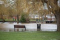 Aftermath of heavy rain fall in Stratford upon Avon with localised flooding