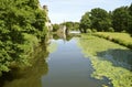 River Avon flowing past Warwick Castle Royalty Free Stock Photo