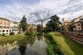 River Bacchiglione in Padua view from the Ponte Molino - Veneto Italy