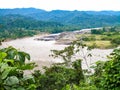 River bank in Peru with gold mining Royalty Free Stock Photo