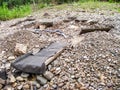 River bank in Peru with gold mining Royalty Free Stock Photo