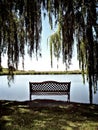 River bank's chair, man! Royalty Free Stock Photo