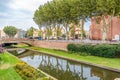 River Bassa near historic building La Castillet in Perpignan Royalty Free Stock Photo