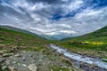 River in beautiful mountain view Kashmir state, India