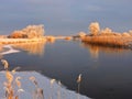 River Aukstumala and snowy trees, Lithuania Royalty Free Stock Photo