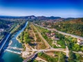 River and beautiful valley, aerial view