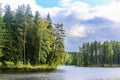 The river bends through the forests