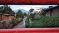 river and big mountain in cianjur, Indonesia