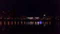River boat. Night city