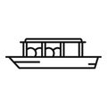 River boat shop icon outline vector. Thai market