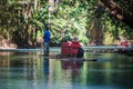 River Boat Tourists in Jamaica Royalty Free Stock Photo