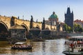 River boats in Prague, Czech Republic