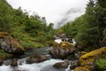 River Bondhuselva flowing out of lake Bondhus in Folgefonna national park, Hordaland county, Norway Royalty Free Stock Photo