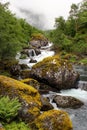 River Bondhuselva flowing out of lake Bondhus in Folgefonna national park, Hordaland county, Norway