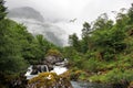 River Bondhuselva flowing out of lake Bondhus in Folgefonna national park, Hordaland county, Norway Royalty Free Stock Photo