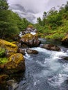 River Bondhuselva flowing out of lake Bondhus in Norway Royalty Free Stock Photo