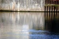 River boundary is reflected in the water