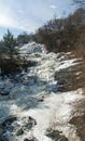 River through Bradford, Vermont partially frozen in early March