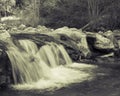 Little waterfall in black and white