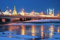 River, bridge and Kremlin. Kazan, Russia Royalty Free Stock Photo