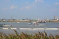 River Bus on Thames at Greenwich, London, England Royalty Free Stock Photo