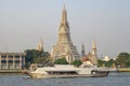 River bus at Wat Arun Temple. Chao Phraya River, Bangkok, Thailand