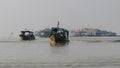 River buses serving the community at the floating town in Tonle-Sap