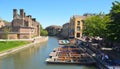 The river Cam at Cambridge with punts and Magdalene College.