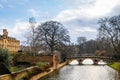 The River Cam flows near Kings College on a clear day in Cambridge England Royalty Free Stock Photo