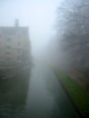 River Cam, King's College on a misty day Royalty Free Stock Photo