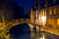 river Cam and old college buildings in the night. Cambridge Royalty Free Stock Photo