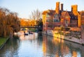 River Cam and tourist boat, Cambridge Royalty Free Stock Photo