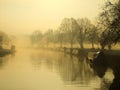 River Cam in winter morning, Cambridge Royalty Free Stock Photo