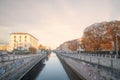 River canal in the city Royalty Free Stock Photo