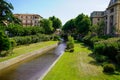 River canal internal to the city of southern france perpignan town Royalty Free Stock Photo