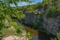 River canyon. Nature landscape of stream flowing through green trees Royalty Free Stock Photo