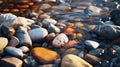 Godly Realistic Close Up Of A Beautiful River With Colorful Rocks