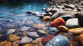 Godly Realistic Close Up Of A Beautiful River With Colorful Rocks