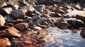 Godly Realistic Close Up Of A Beautiful River With Colorful Rocks