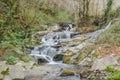 River cascade on forest in mountain Royalty Free Stock Photo