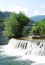 River Cascade Near Jajce Waterfall Royalty Free Stock Photo