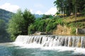 River Cascade Near Jajce Waterfall Royalty Free Stock Photo