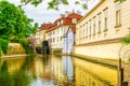 The River Chertovka in Prague. Czech Republic