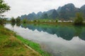 River in cloudy day,Bama China Royalty Free Stock Photo