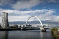 River Clyde, Glasgow, Scotland, UK, September 2013,  the Clyde Arc Bridge Royalty Free Stock Photo