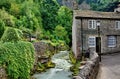 River and cottage in Castleton,Derbyshire Royalty Free Stock Photo