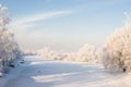 River covered with ice