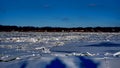 River covered with piles of ice smithereens Royalty Free Stock Photo