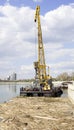 river crane clears the Bank Royalty Free Stock Photo