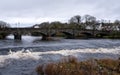 The River Cree and Caul Weir at Creebridge in Newton Stewart, Scotland Royalty Free Stock Photo